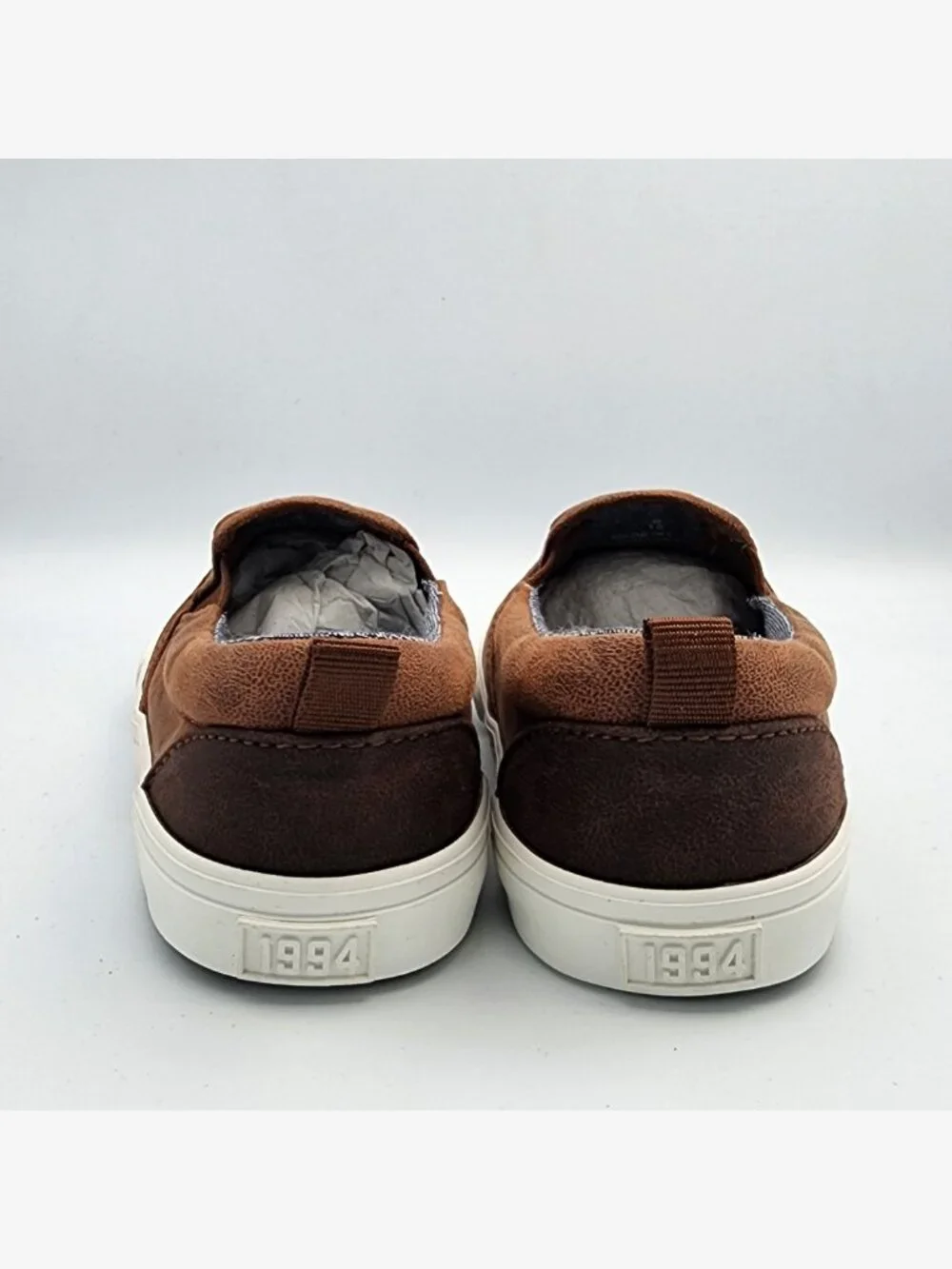 Brown Leather Slip-On Sneakers | Kid's 9
